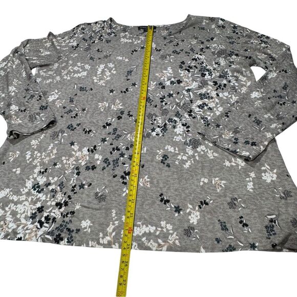 Mario Serrani Tunic Top L Floral Taupe Ultra Soft Lightweight Relaxed Spring - Picture 8 of 11
